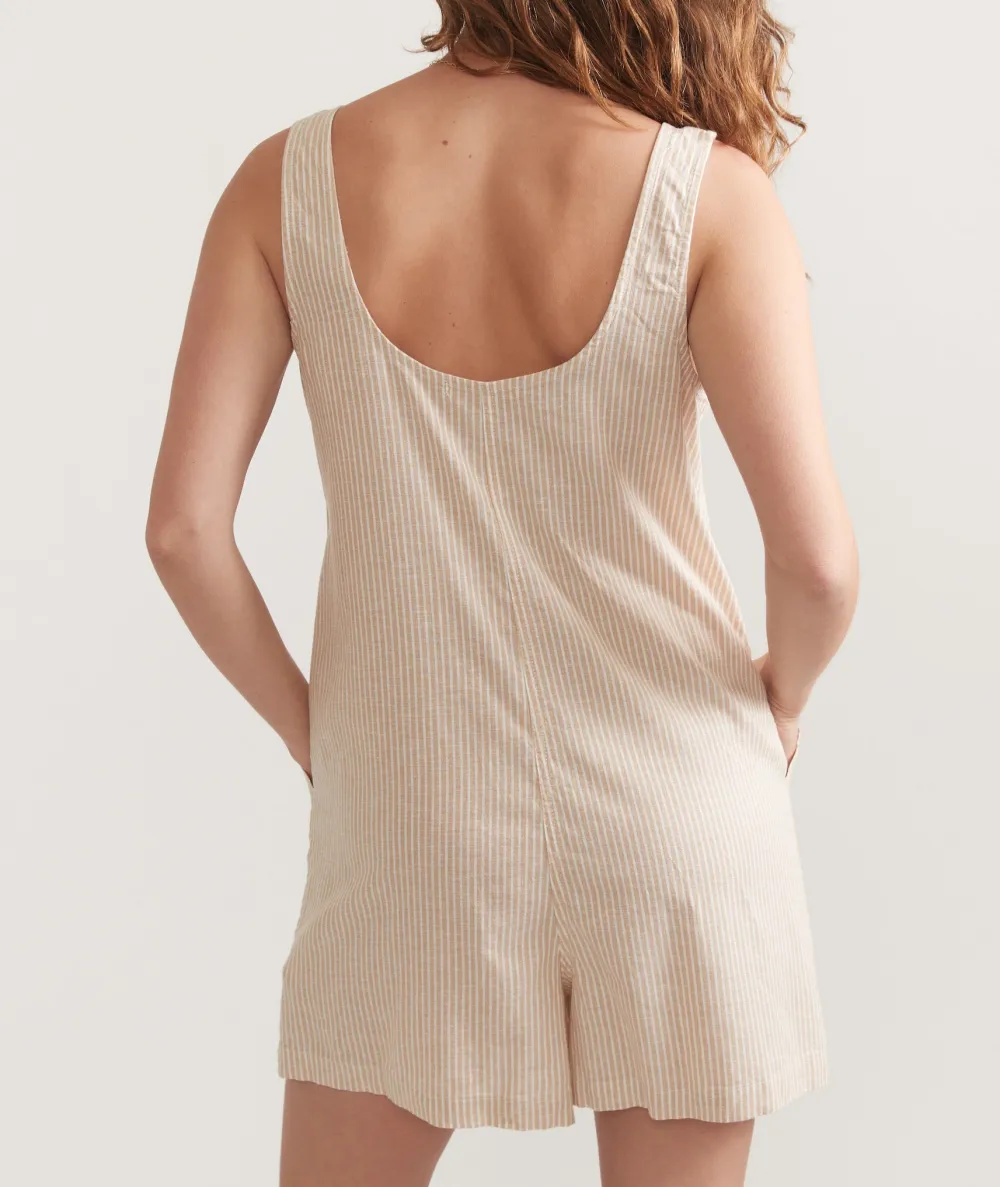 Button-Through Sleeveless Romper