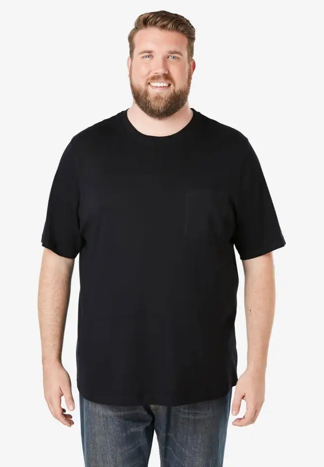 Shrink-Less Lightweight Pocket Crewneck T-Shirt