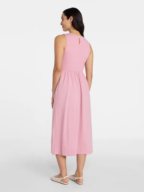 Women's Sleeveless Smocked Knit Dress, Sizes XS-5XL