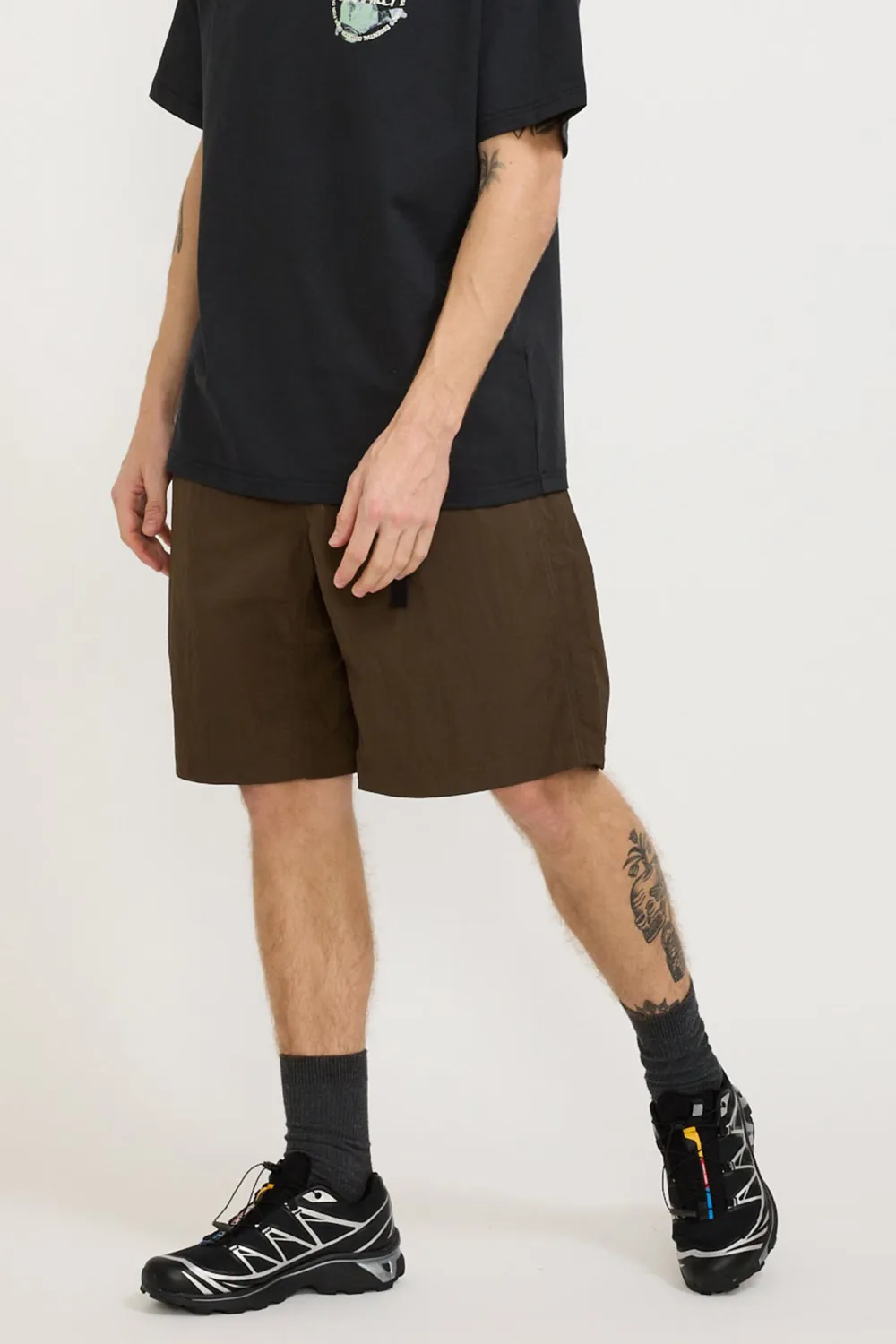 Nylon Loose Short Deep Brown