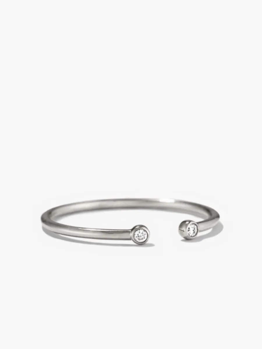 Sparkling Silver Open Ring