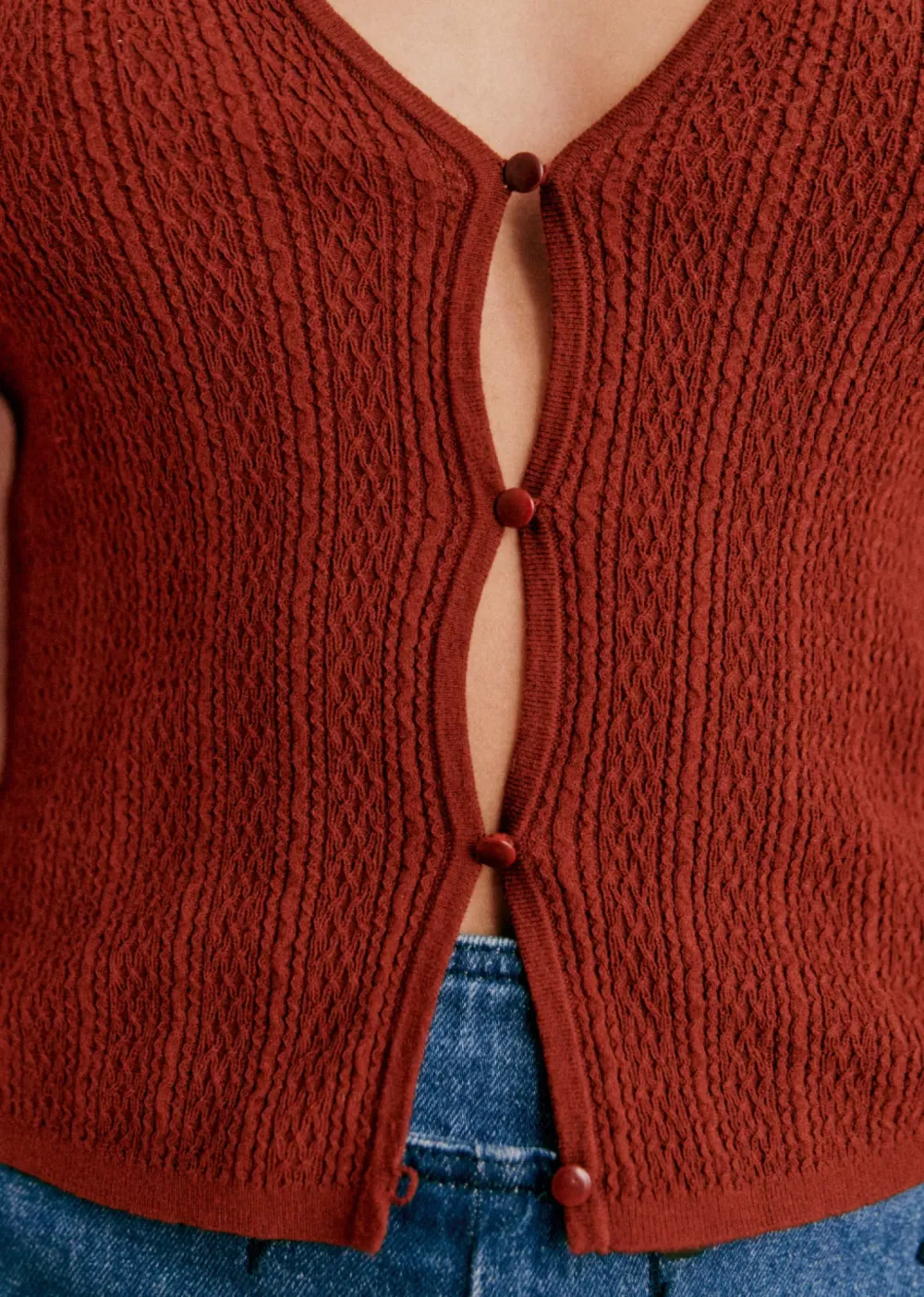 V-Shaped Neckline Cardigan Knitwear