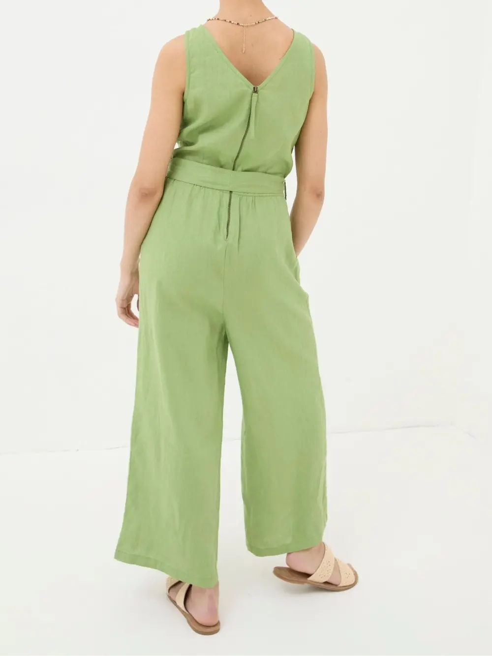 Green Linen Jumpsuit