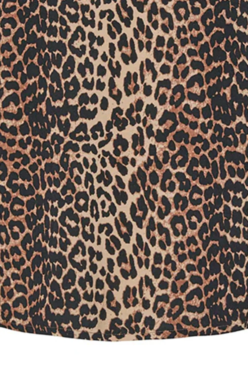 Leopard V-Neck Sleeveless Tops