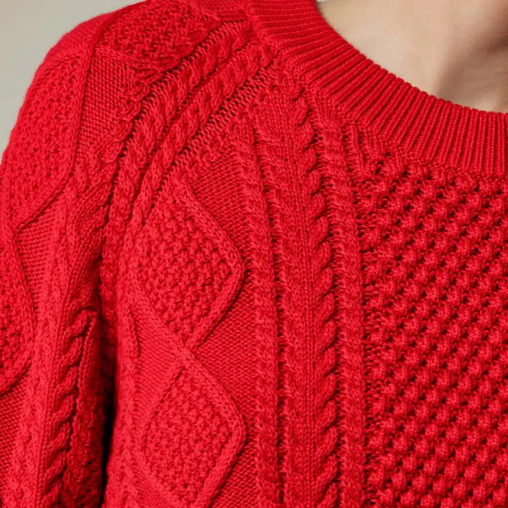 Cotton Cable-Knit Crewneck Sweaters