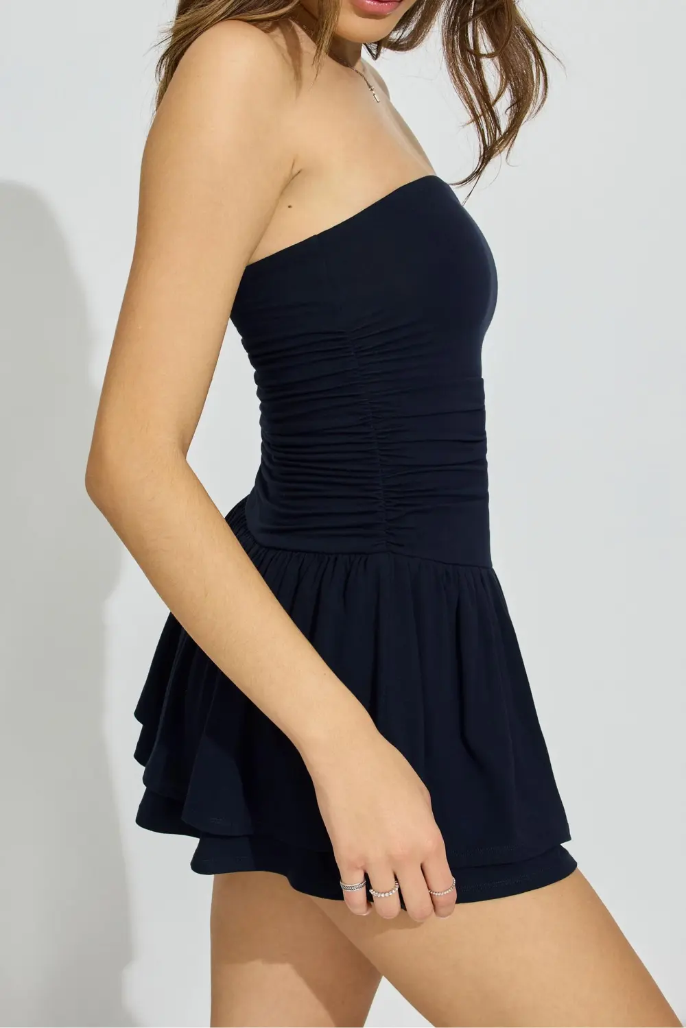 Flirty Hem Tube Mini Dress