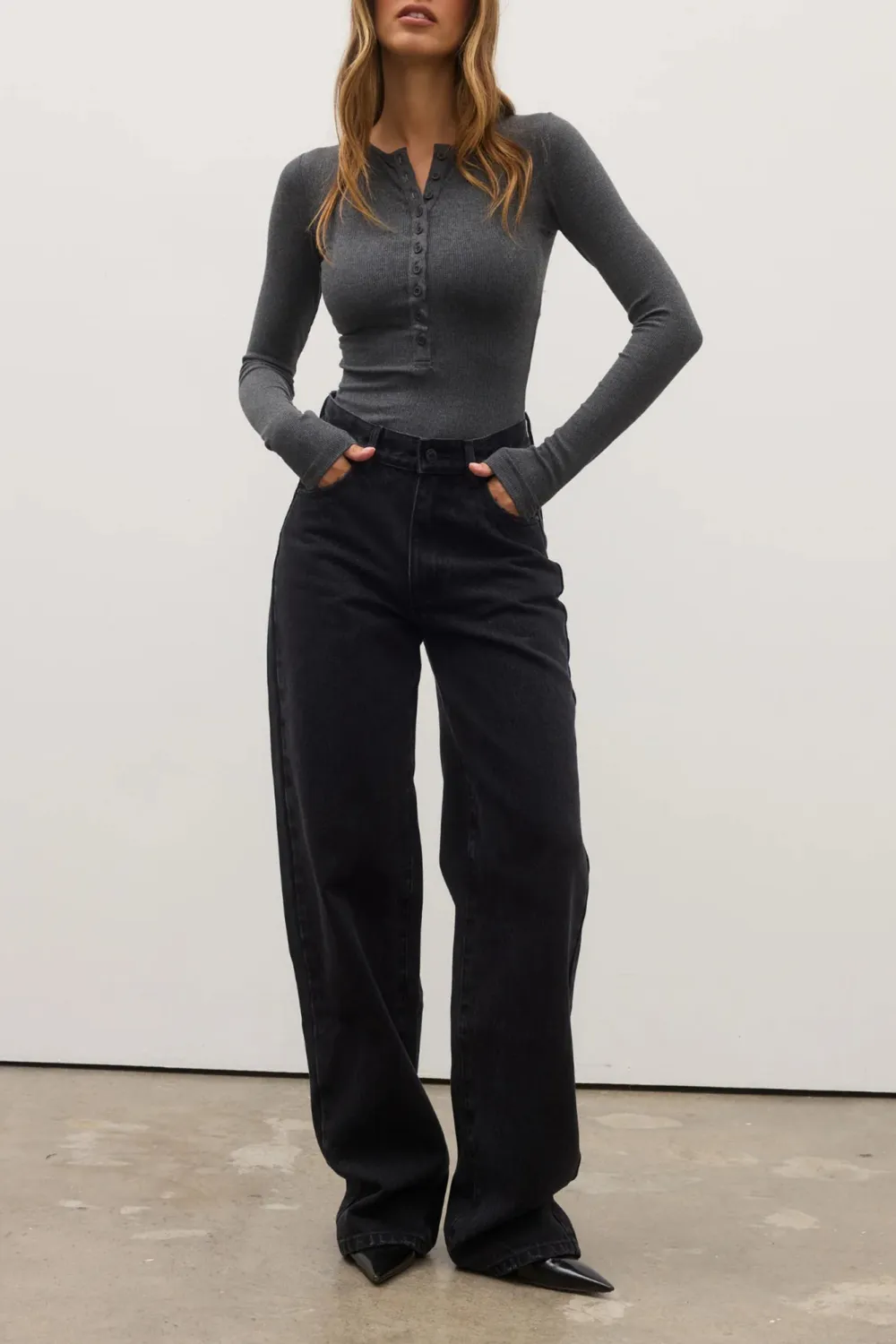 Dark Grey Elegant And Slimming Breathable  Bodysuit