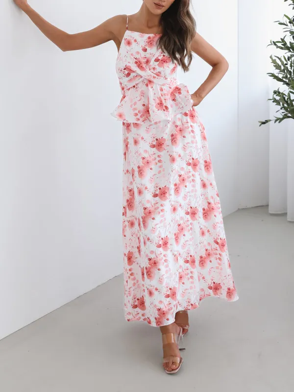 White Floral Casual Style Dress