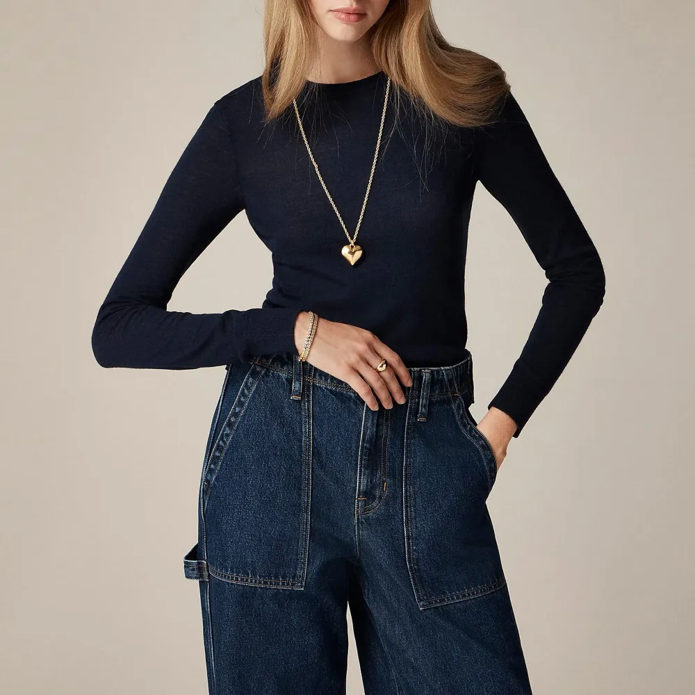 Ribbed Cashmere Cropped Crewneck Sweaters