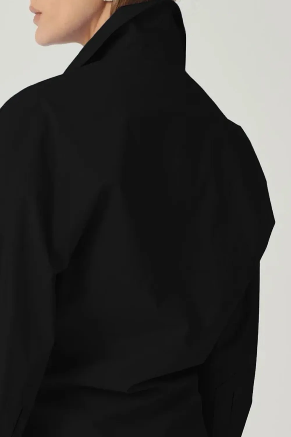 Black High-End Temperament  Long-Sleeved Shirt