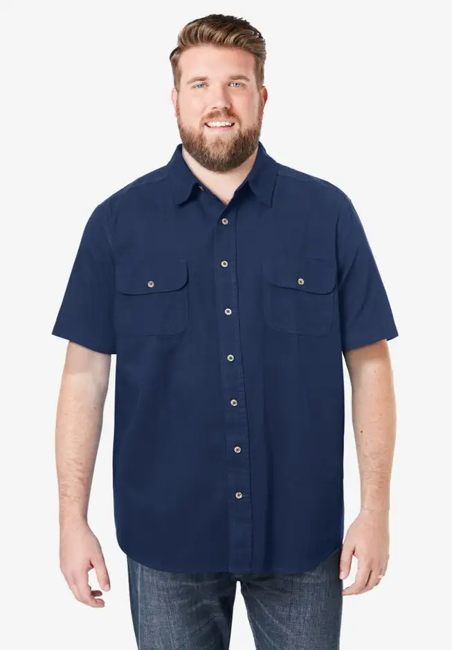 Short Sleeve Denim and Twill Shirt