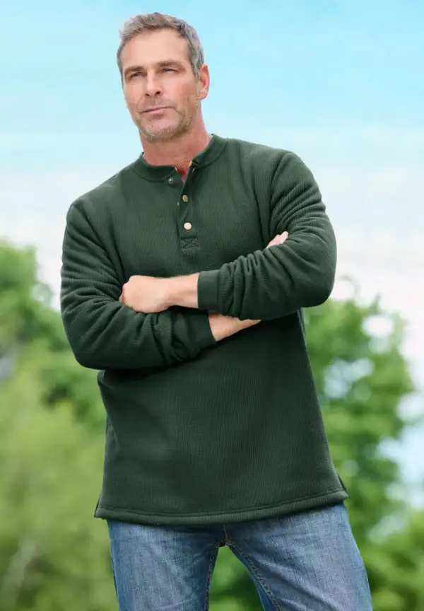 Bonded Sherpa Waffle Henley