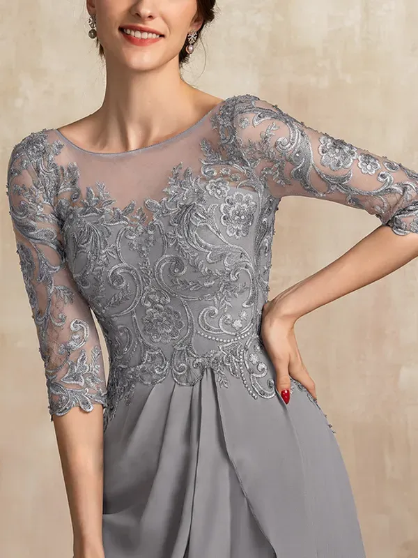 Chiffon Lace Bridal Mom Dress