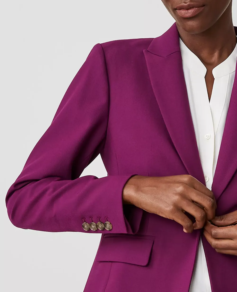 The Shorter One Button Peak Lapel Blazer In Bi-Stretch
