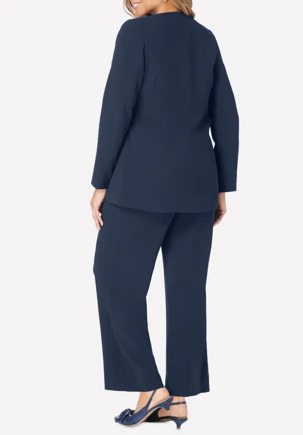 V-neck Faux Wrap Pantsuit