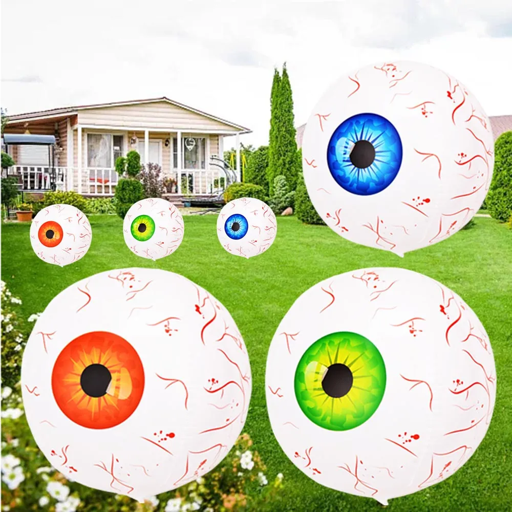 4D 22inch Halloween Foil Inflatable Eyeball Decoration Spooky Halloween Party Supplies Eyeball Balloons Halloween Home Decors