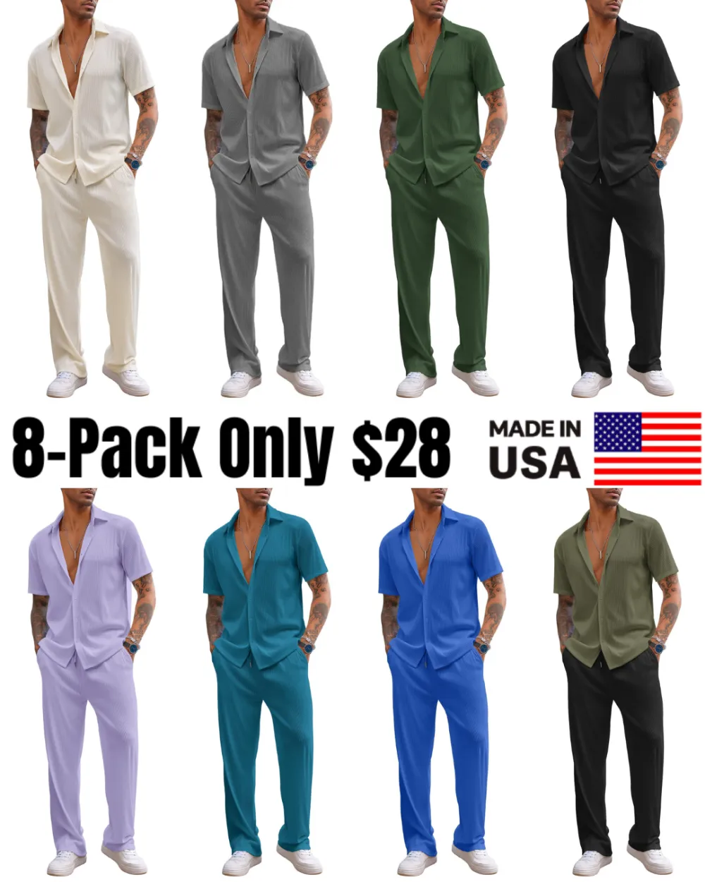 2-Piece Men's Casual Beach Outfit