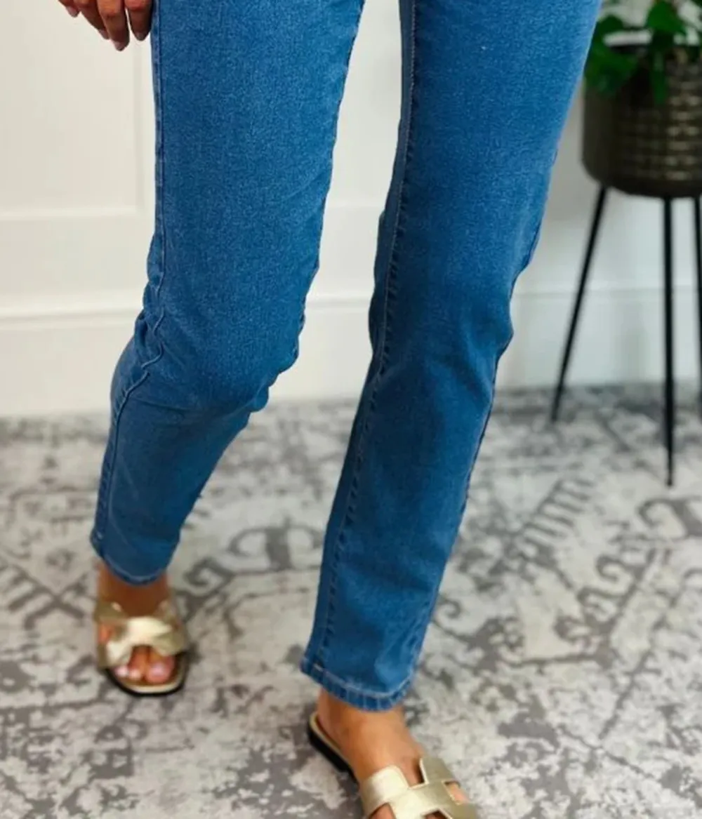 Light Blue Denim Slim Leg Jeans
