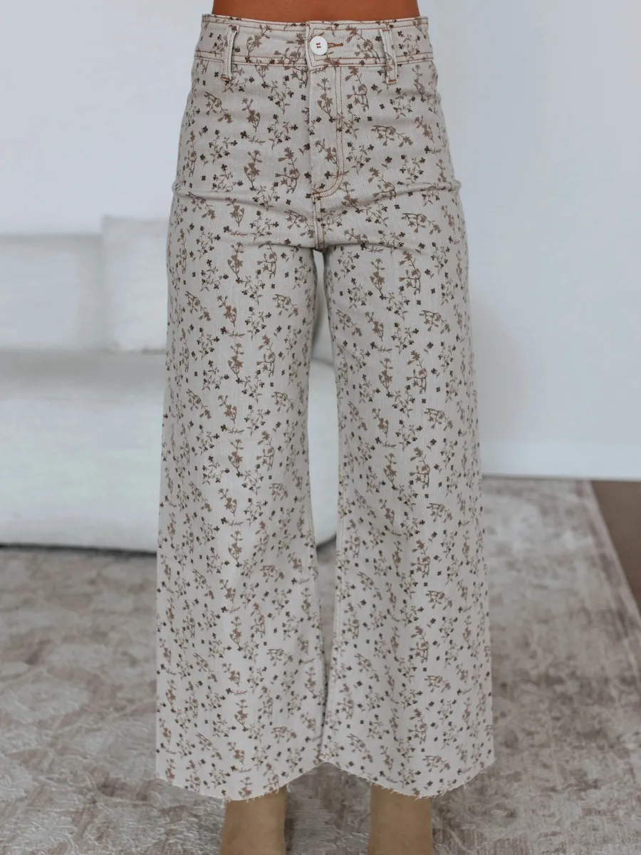Vintage Floral Print Pants