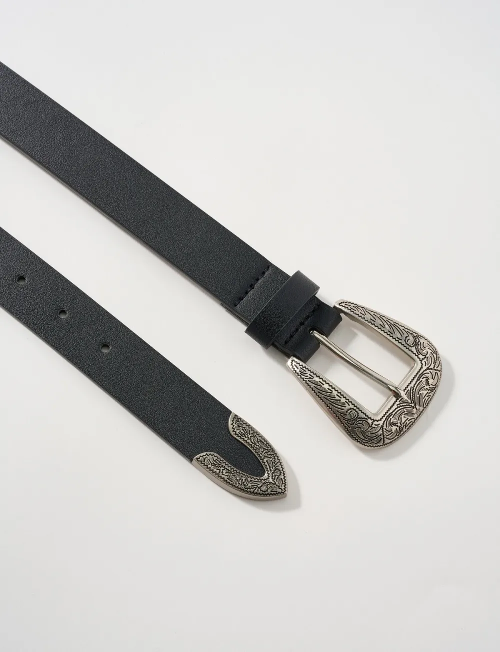 Soft Adjustable Black Leather Belt
