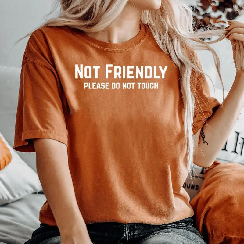 Not Friendly Please Do Not Touch Alone Time Sarcastic Women's Oversized Comfort T-Shirt