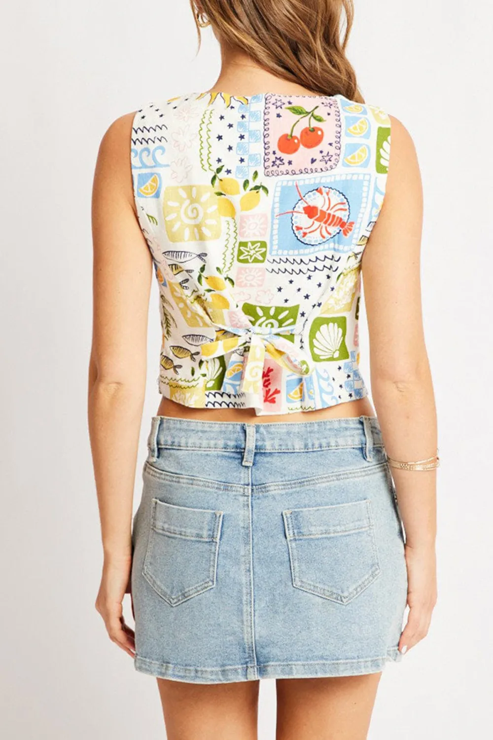 Multi Abstract Linen Vest