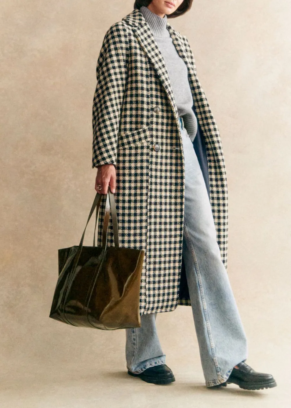 Long Checked Coat