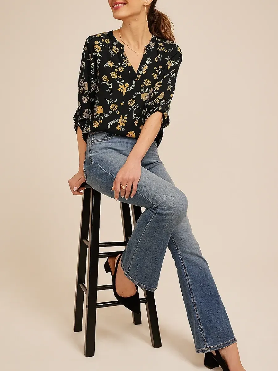 Floral Print Casual Blouse