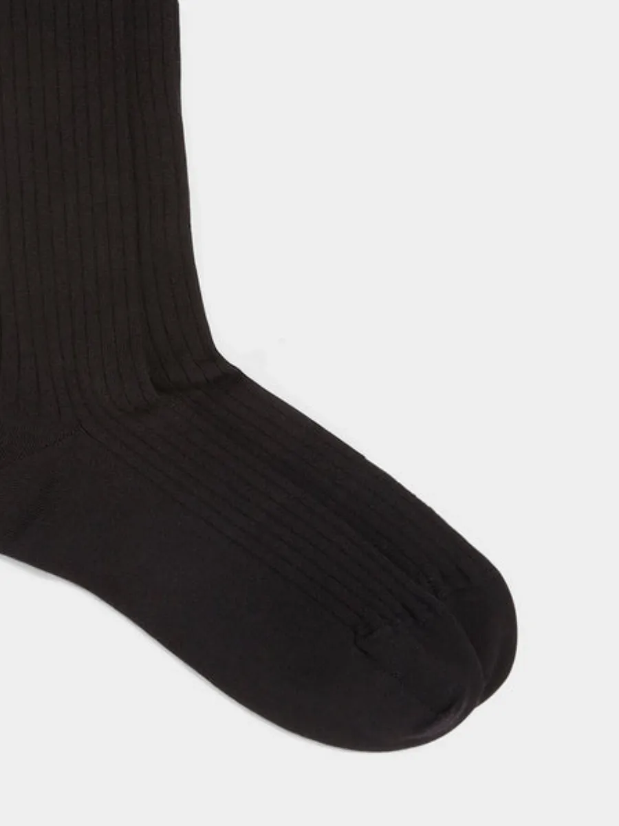 Classic Black Ribbed Socks