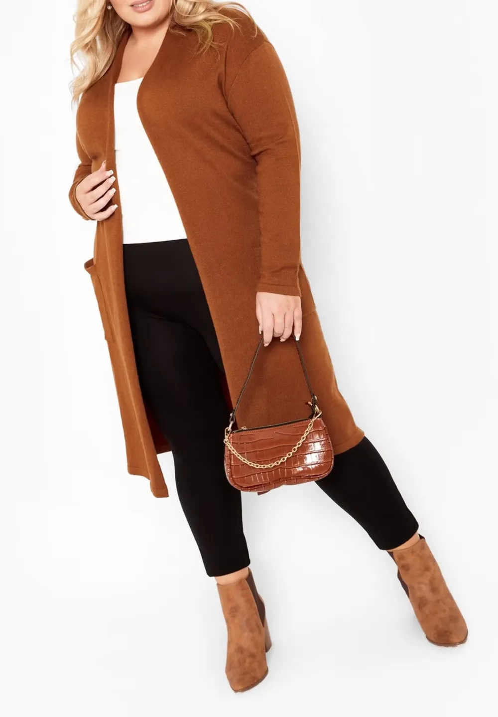 Medium To Long Solid Color Cardigan