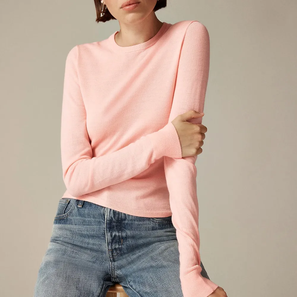 Ribbed Cashmere Cropped Crewneck Sweaters