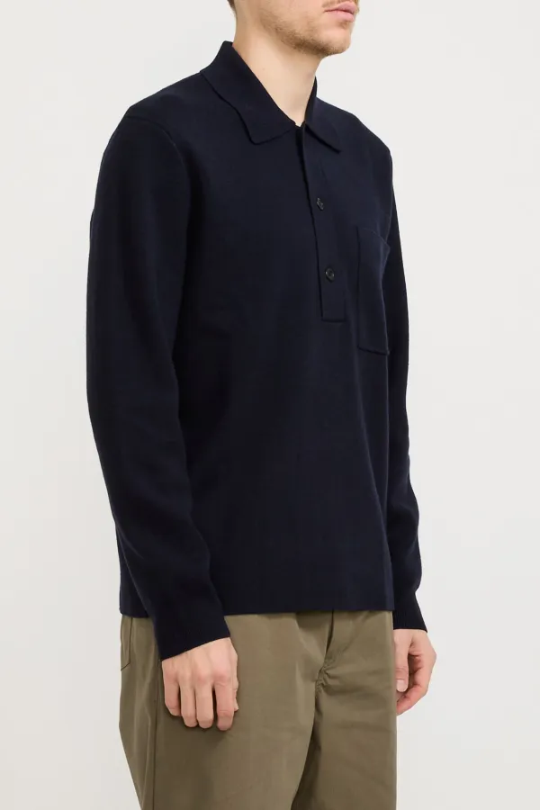 Dark Navy Cotton Milano Polo