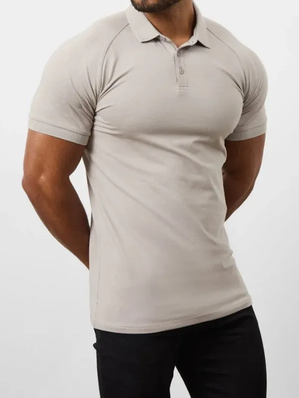 Concrete Grey Soft Simple Athletic Polo Shirt