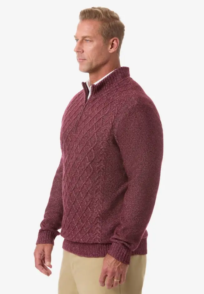 Soft Cable Knit 1/4 Zip Sweater