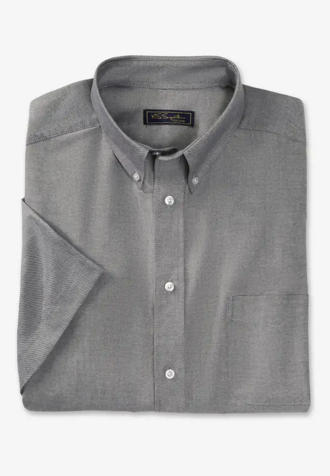 Wrinkle-Free Short-Sleeve Oxford Dress Shirt