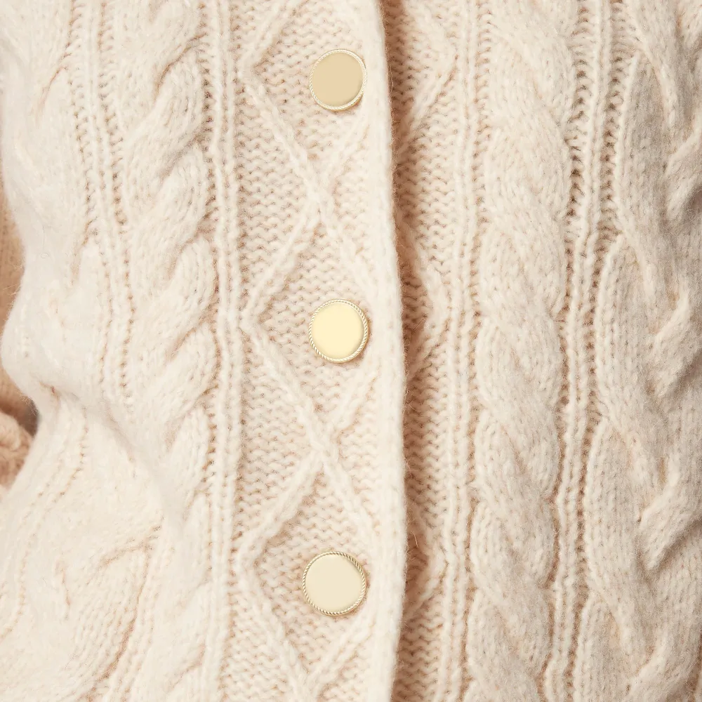 Cable-Knit Turtleneck Cardigans