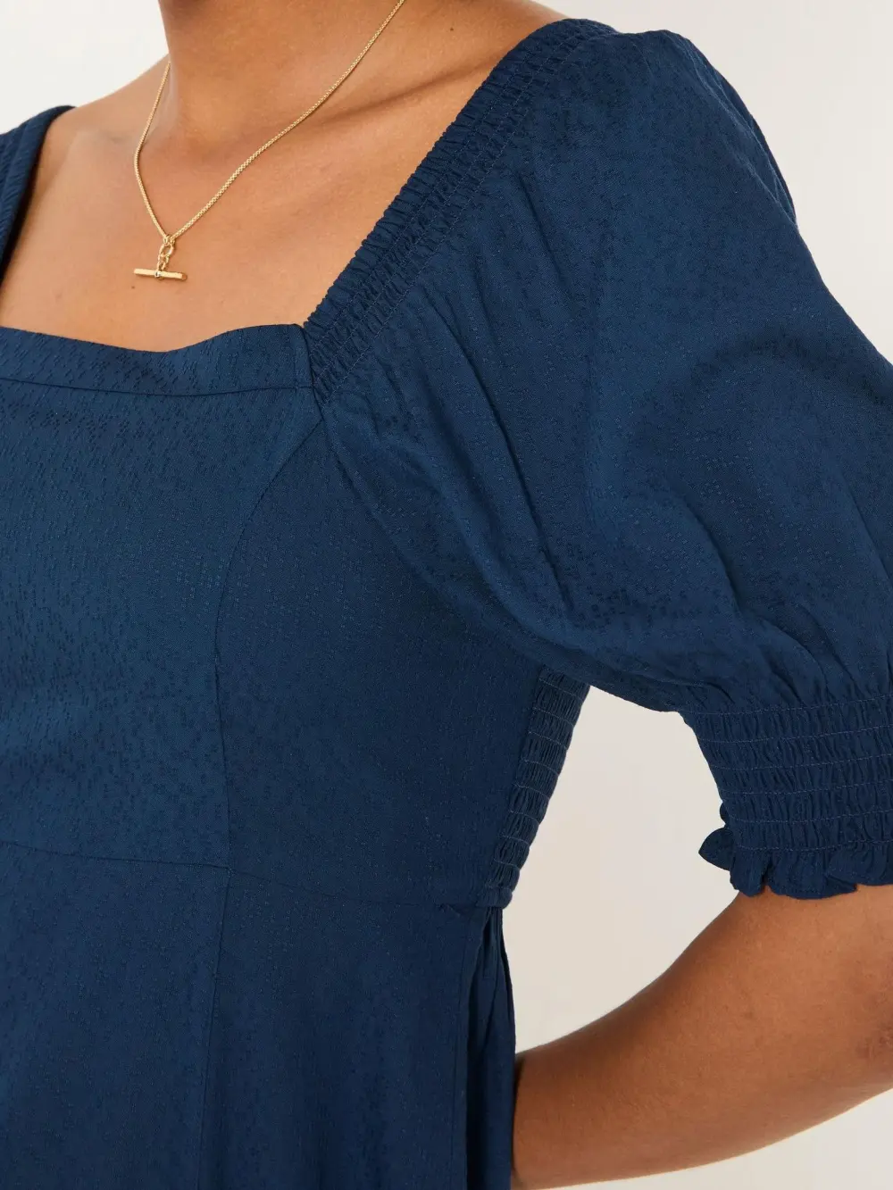 Casual Blue Bloom Midi Dress