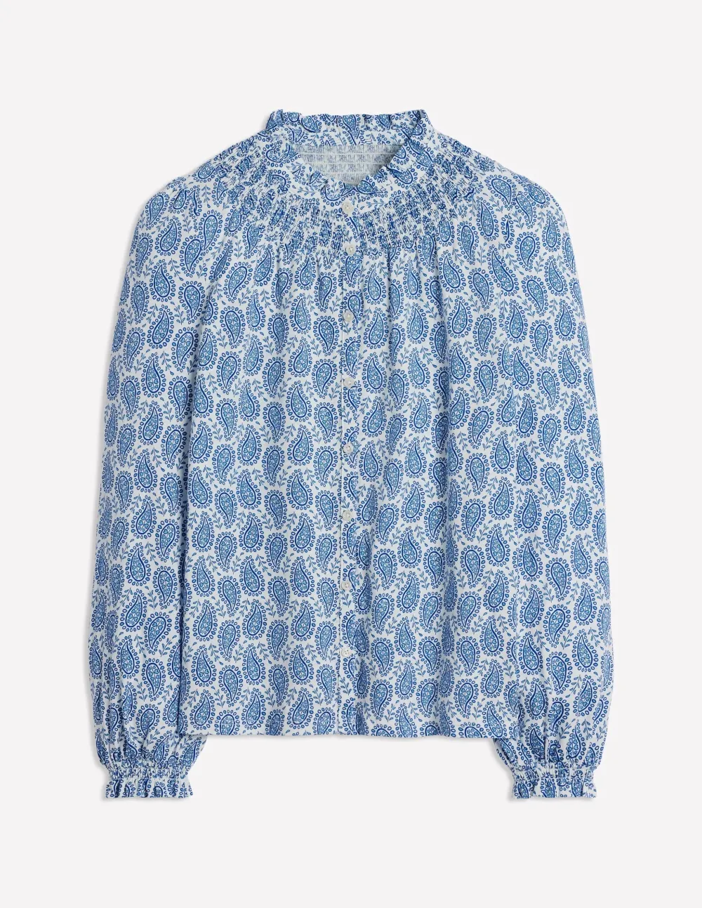 Light Blue Paisley - Print Blouse