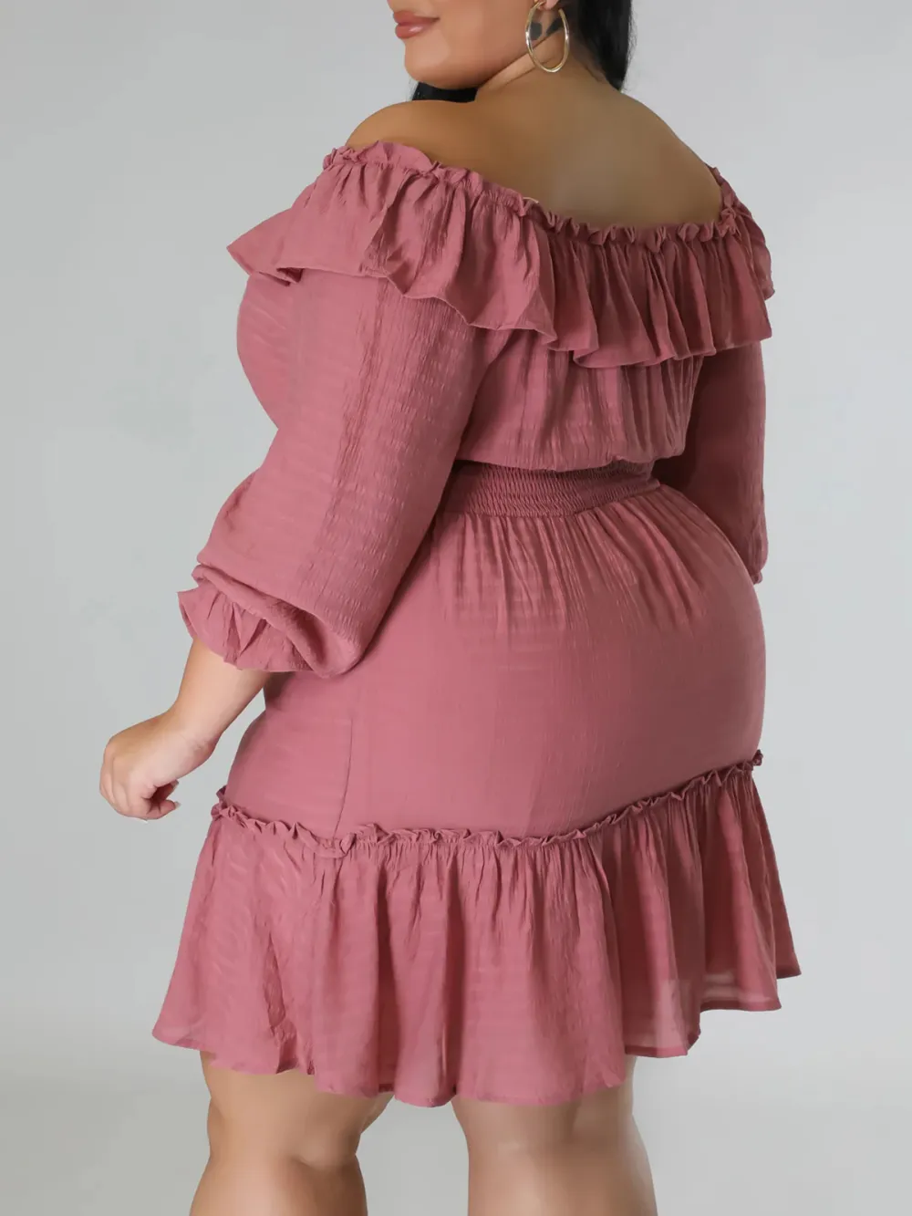 Straight Neck Tie Front Dress