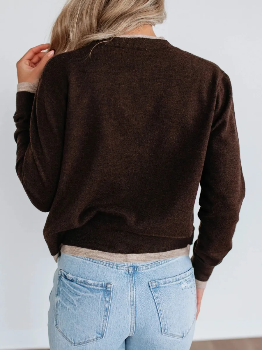 Contrast Color Cardigan