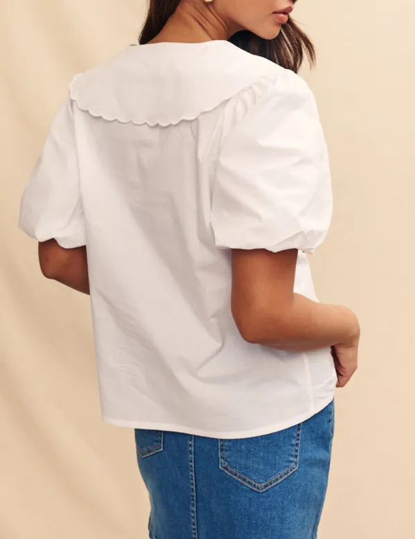 White Puff Sleeve Blouse
