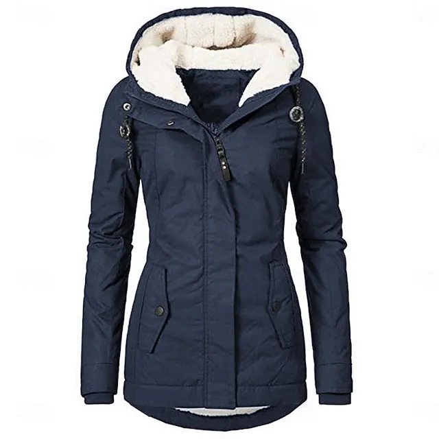 Women's Winter Warm Waterproof Parka - Full-Zip Hooded Puffer Coat