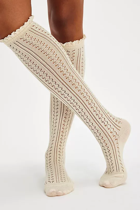 Lace Net Pointelle Tall Green