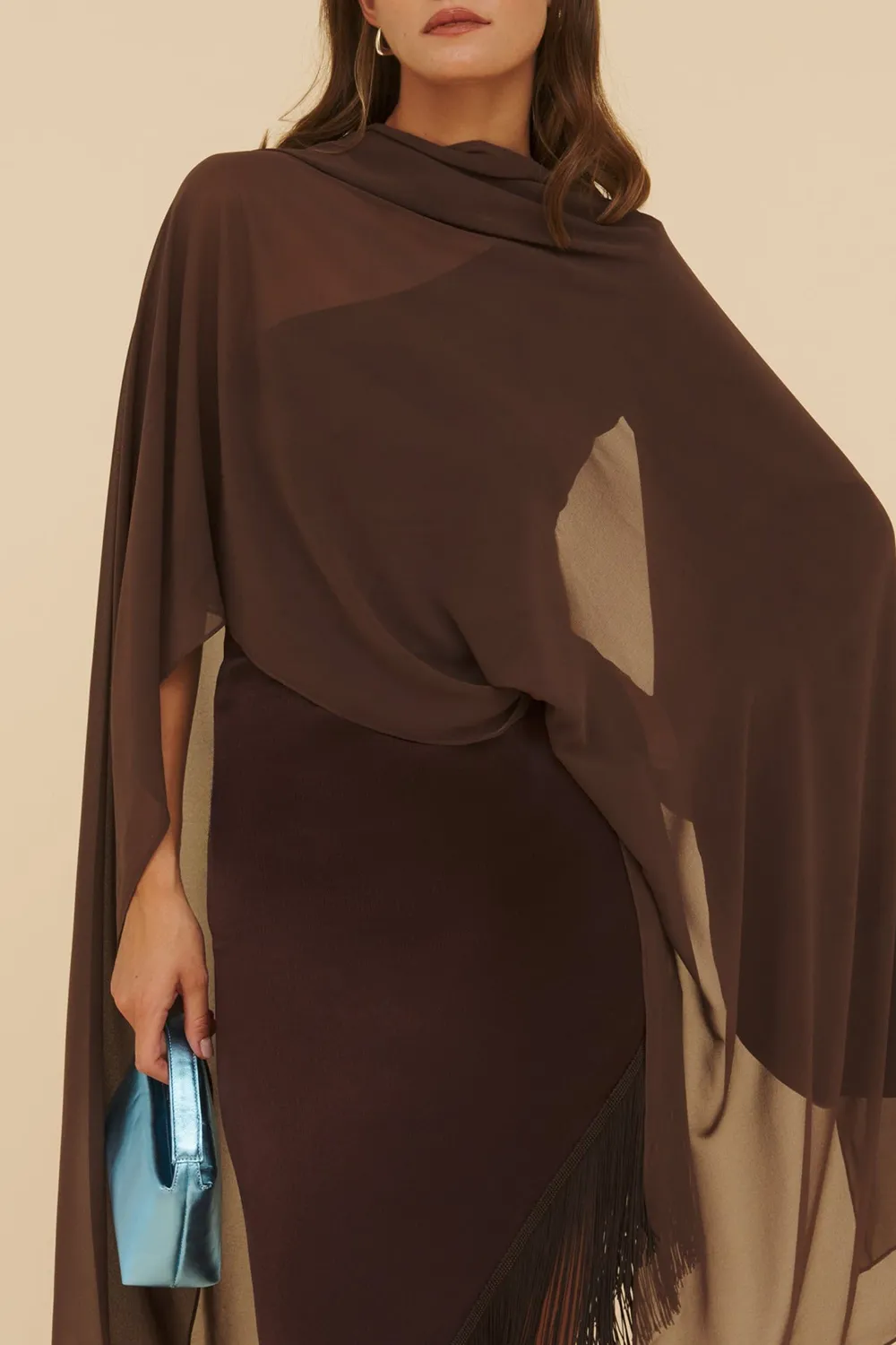 Brown Women's Solid Color Shawl