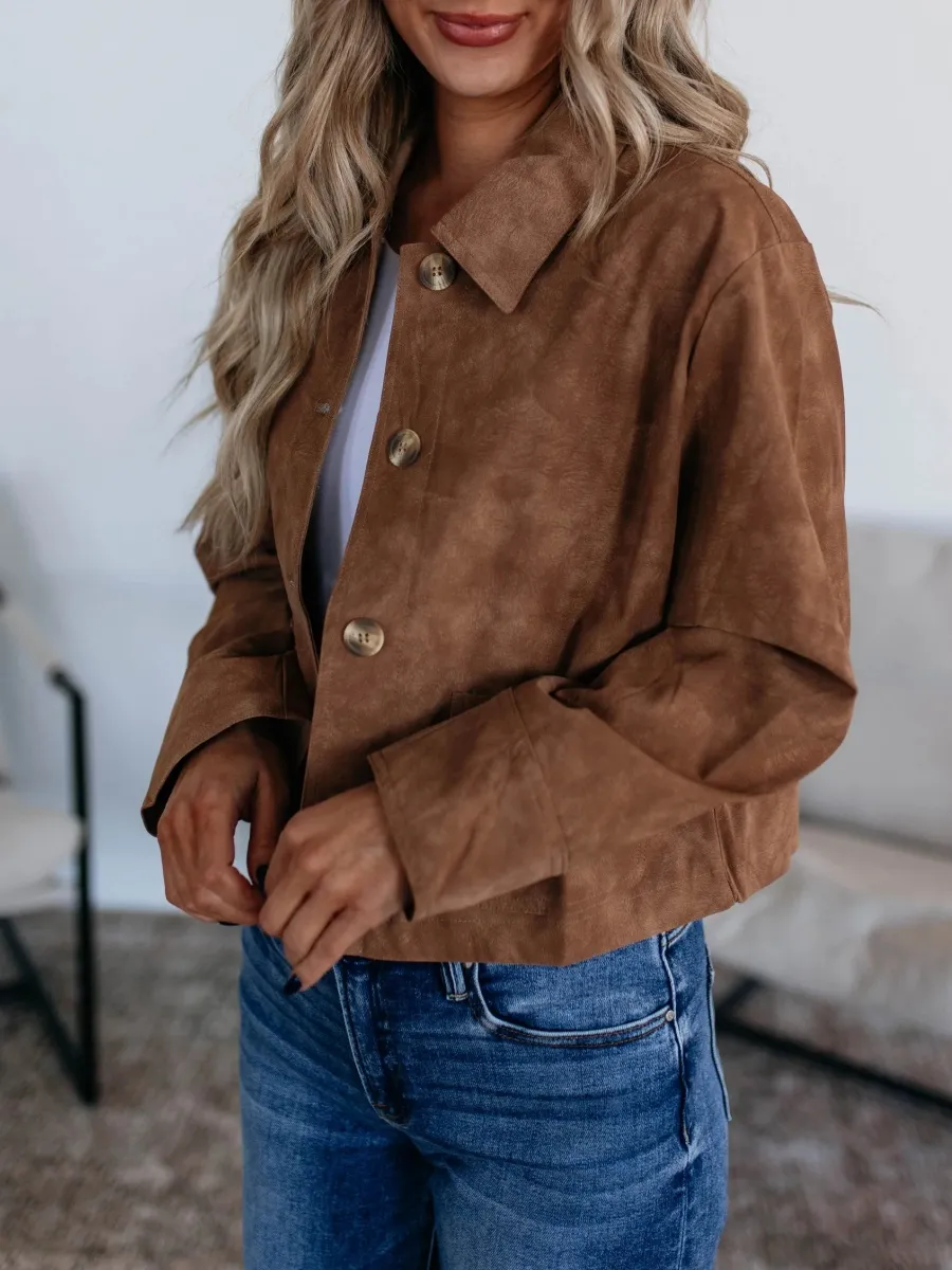 Dropped Shoulder Cropped Jacket