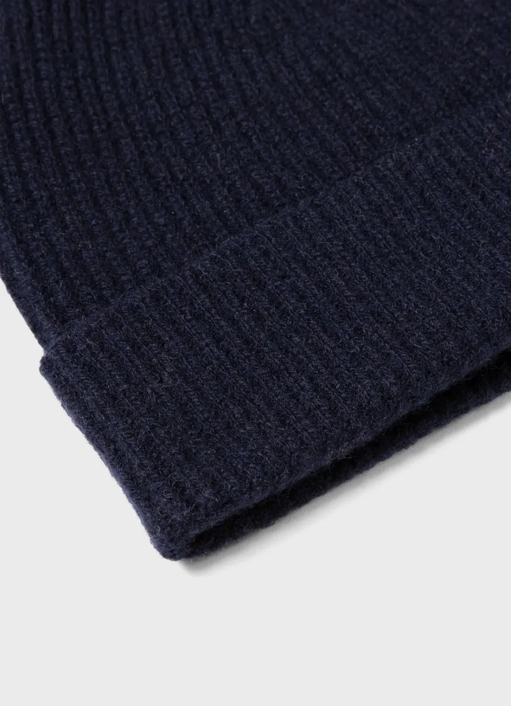 Navy Ribbed Knit Beanie