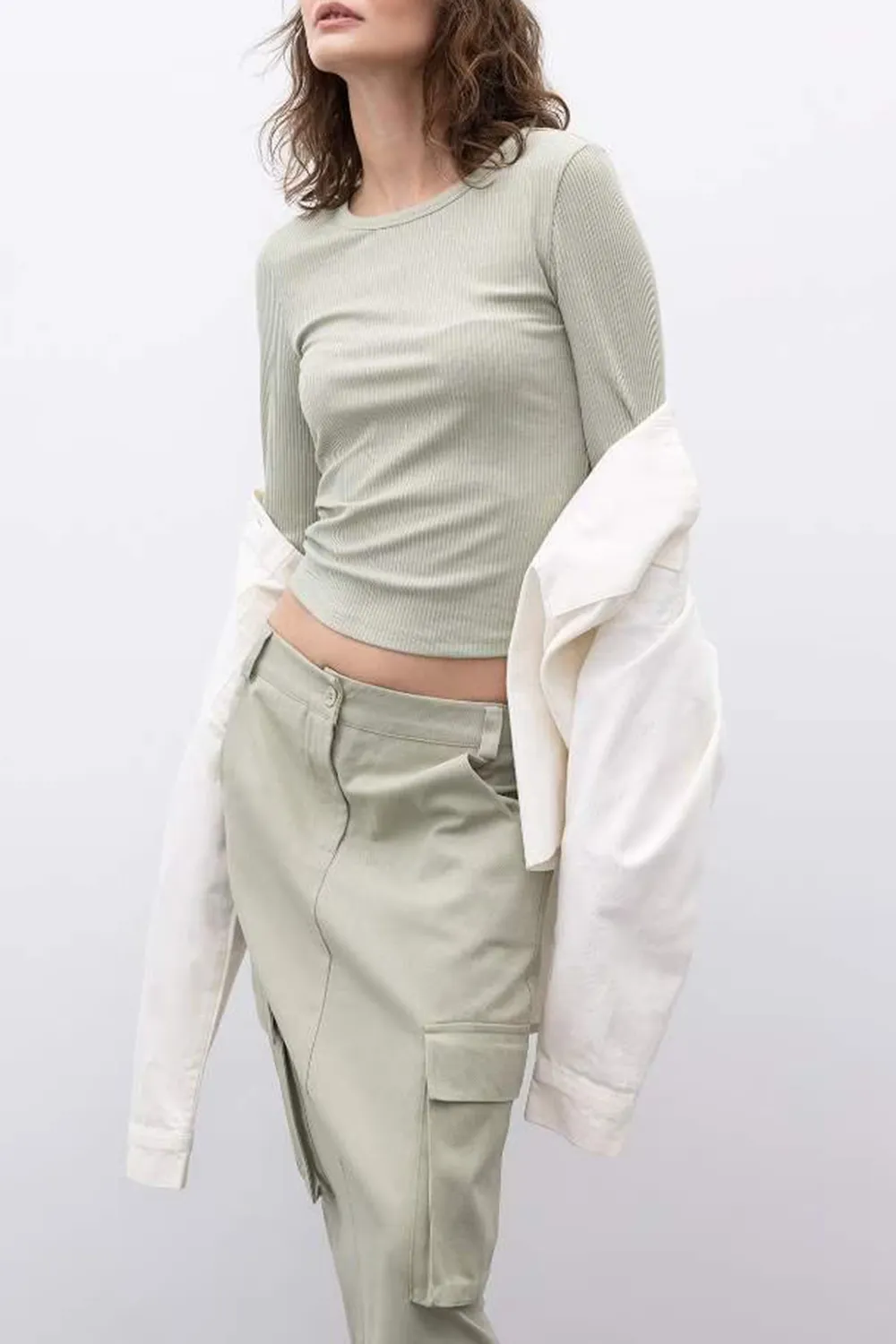 Soft Cotton Solid Long Sleeve Tee