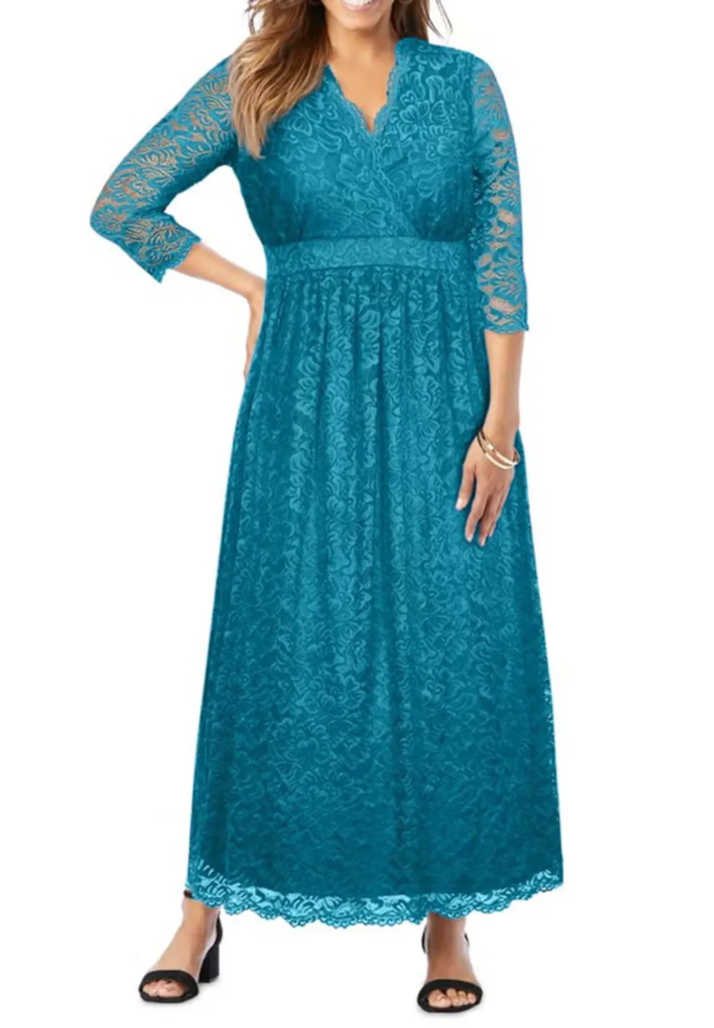V-Neck Lace Dress