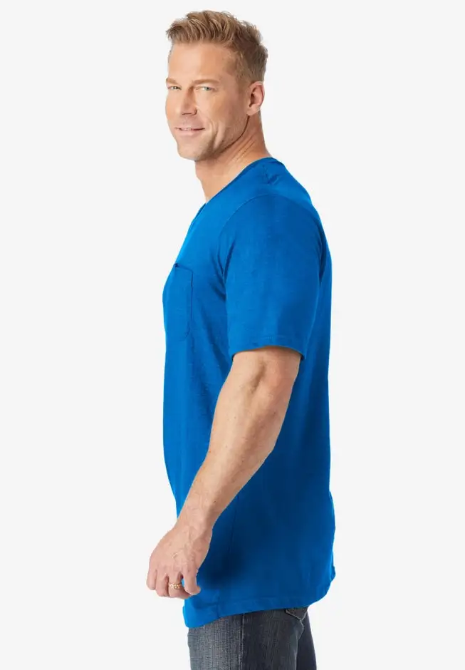 Shrink-Less Lightweight Longer-Length V-neck T-shirt
