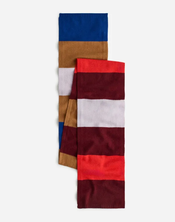 Cashmere-Wool Blend Skinny Scarf In Stripe
